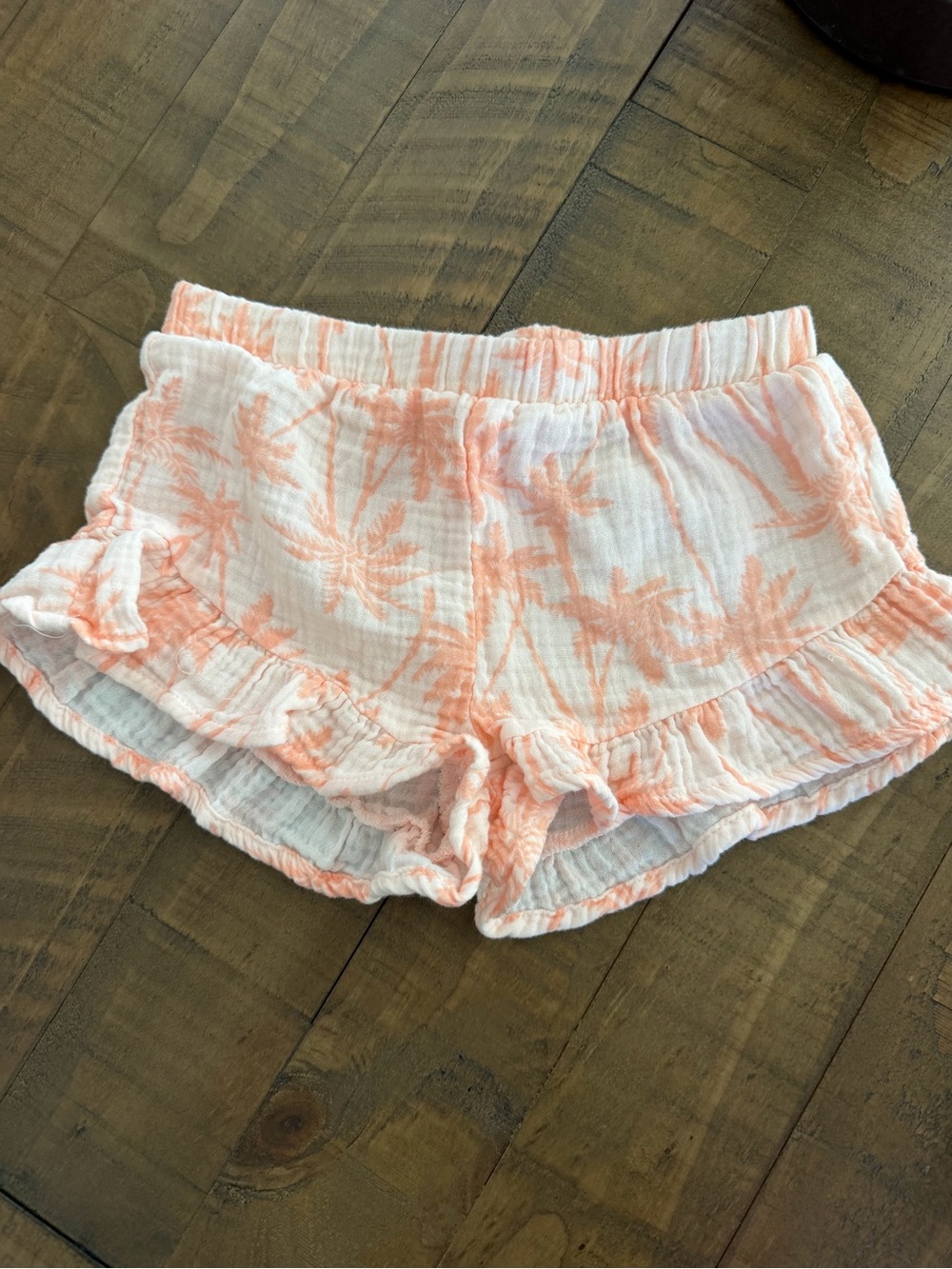 Grayson Threads Peach Palm Ruffle Shorts